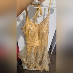 Gold short dress